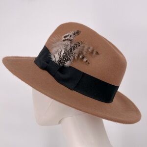 100% Wool Feather Detail Fedora